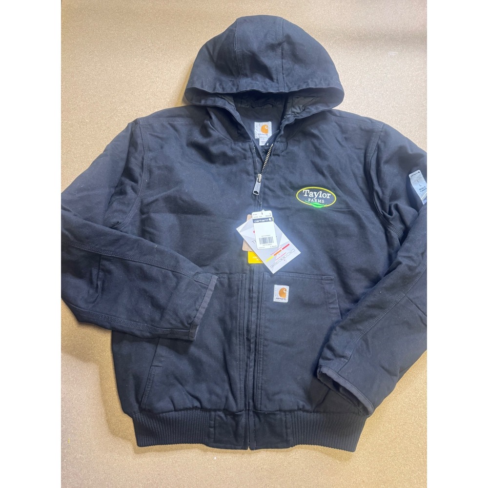 Carhartt J130‎ Washed Duck Active Jac Black Hooded Jacket 3M Thinsulate  L NWT